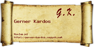 Gerner Kardos névjegykártya